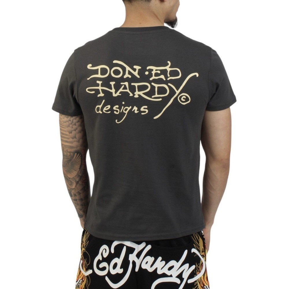 ED HARDY Rhinestone Dagger Snake Graphic Tee Shirt Gray Men's Size XL *NEW* $85 - Picture 2 of 7